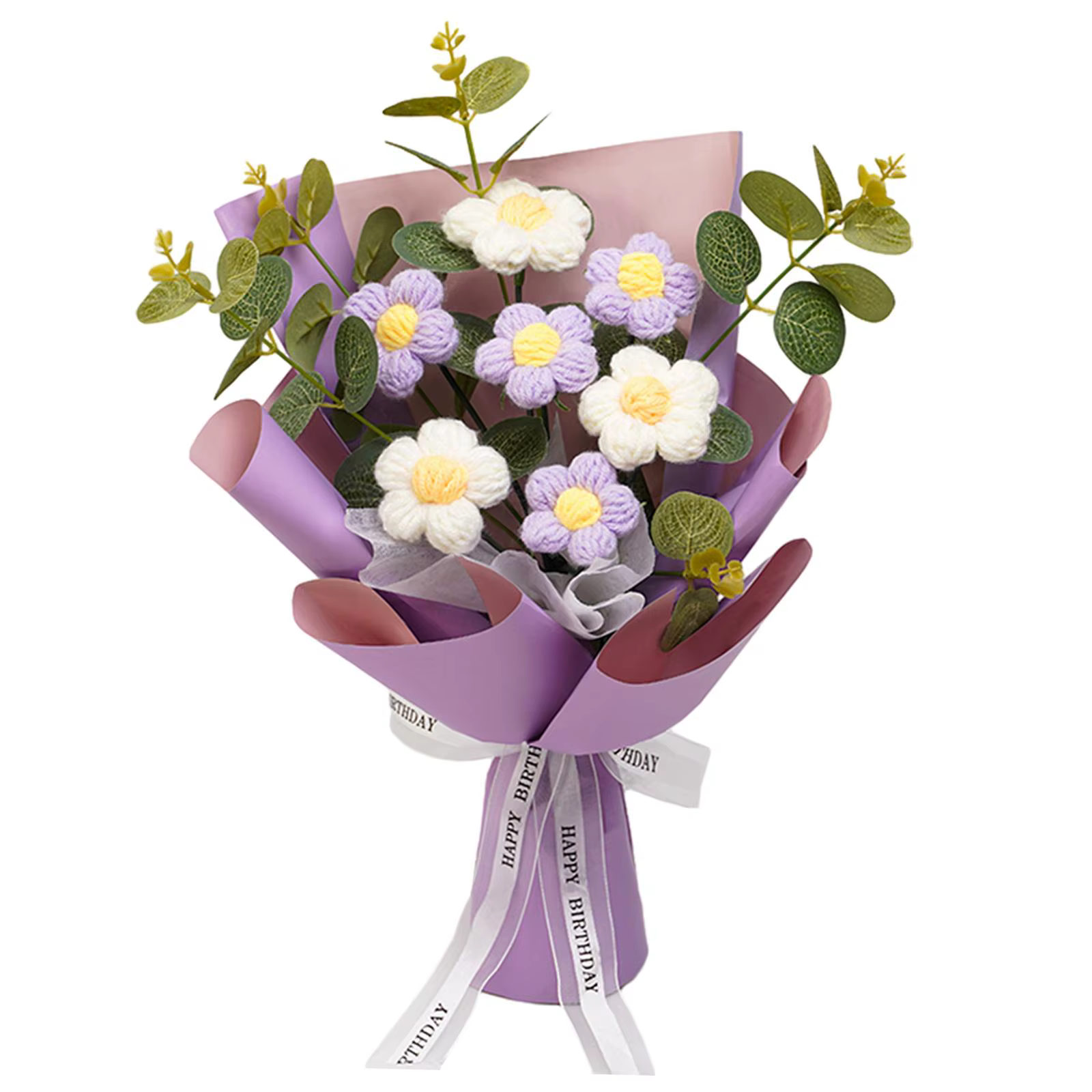 Bouquet de fleurs au Crochet, décoration de fête des mères, fleurs tricotées de printemps pour petit