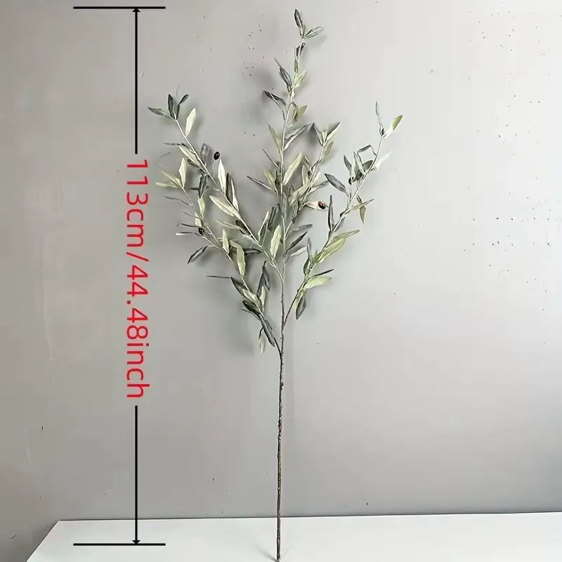 Branche d'olivier artificielle avec fausses feuilles réalistes, plantes pour décoration de salle de