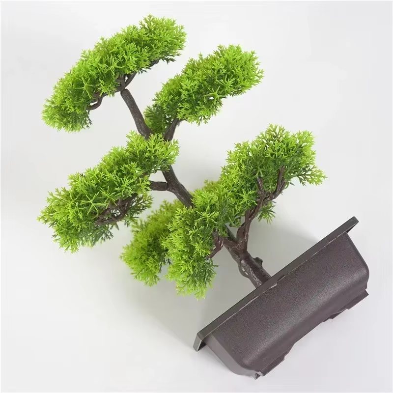 Plantes artificielles de pin bonsaï, petit arbre en Pot, fausses fleurs, ornements en Pot pour la dé