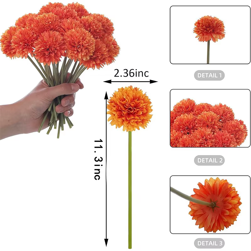 Bouquet de fleurs artificielles chrysanthème en soie, 2/4 pièces, décoration d'automne pour la maiso