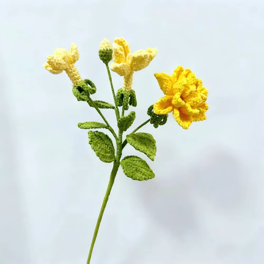 Fleur de jardinage au Crochet faite à la main, fleur de Simulation florale, décoration de mariage, f