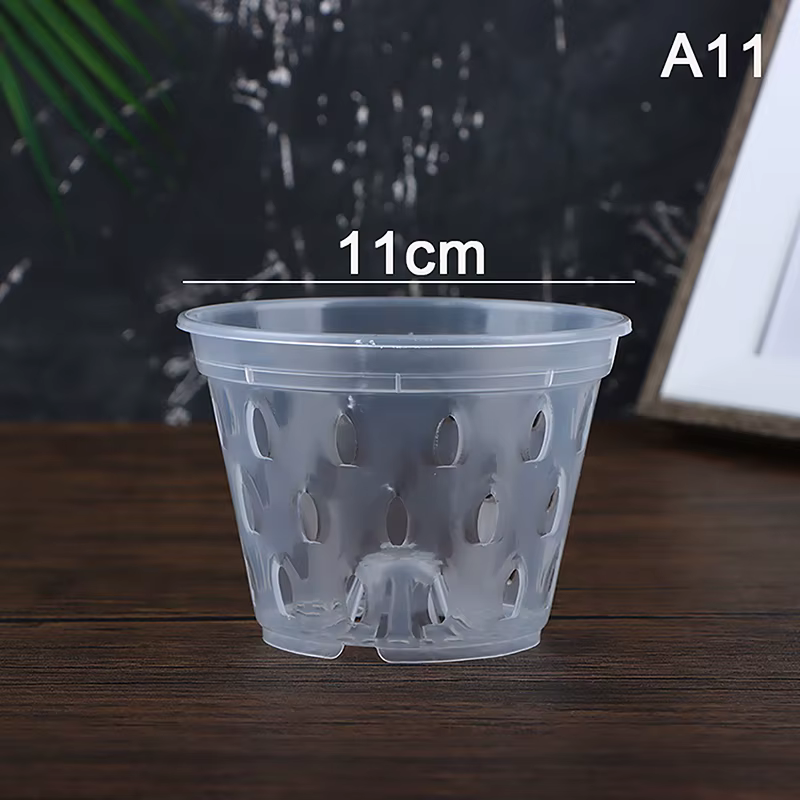 Pot de fleurs de jardinière de jardin, Pots de Drainage avec trous, paniers d'orchidées transparents