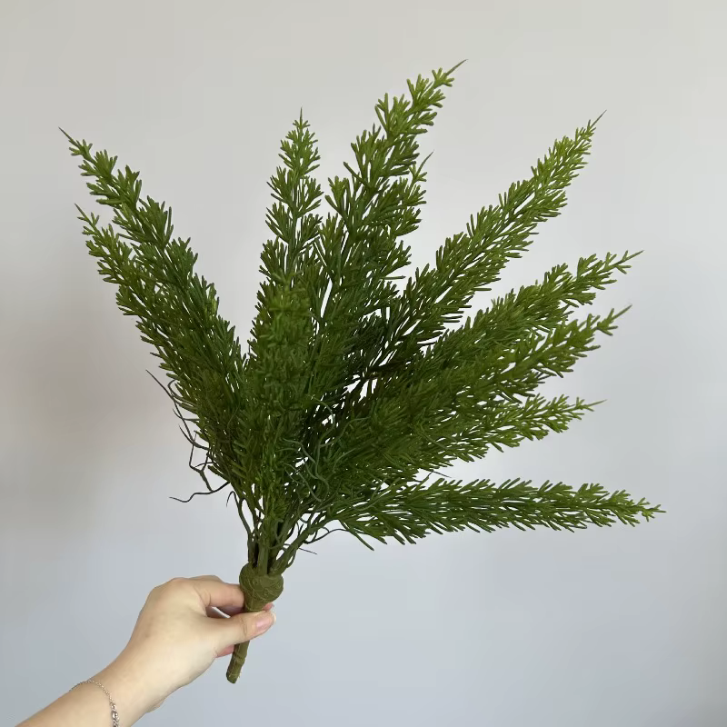 Lot de 3 plantes vertes artificielles en plastique, bouquets de fougères persanes blanches, décorati
