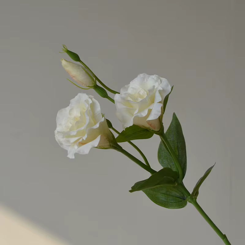 Bouquet de fleurs artificielles en soie, 5 pièces, 3 têtes d'Eustoma, décor de mariage, Arrangement