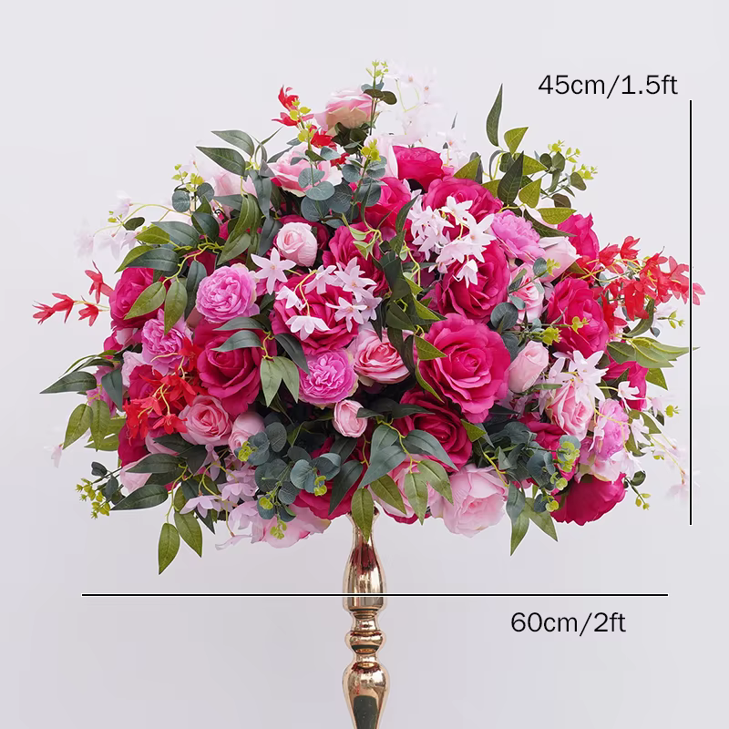 Feuilles d'eucalyptus vert Rose vif A8204, centres de Table de mariage, boule de fleurs, accessoires