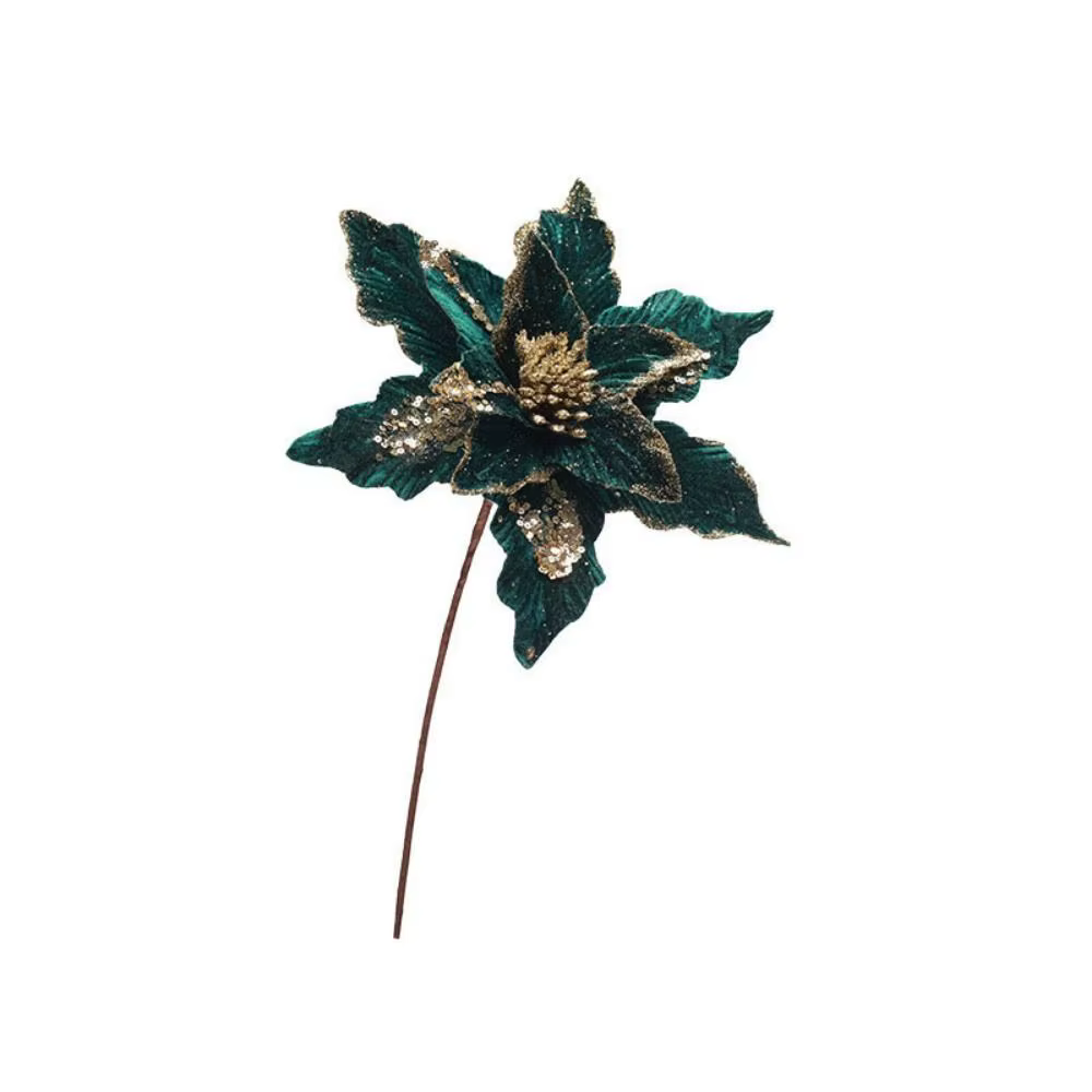 Fleur de noël à paillettes suspendues, 4 couleurs, belle fleur de noël artificielle, Simulation Uniq