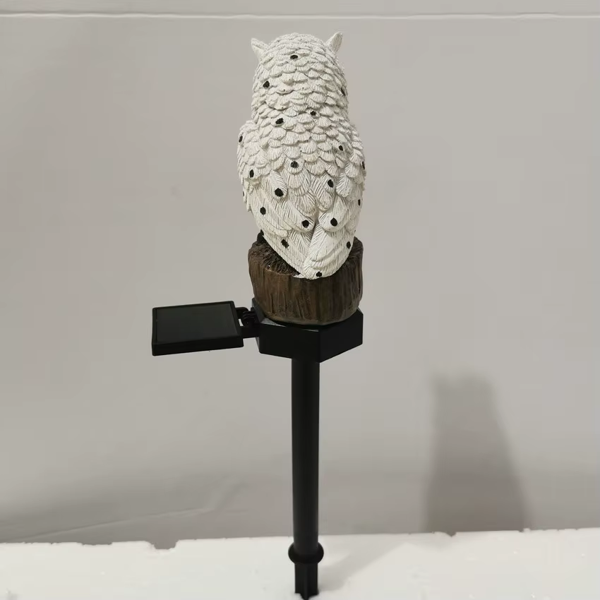 Lumière solaire de jardin décor extérieur résine hibou lumière LED solaire avec piquet lumière étanc