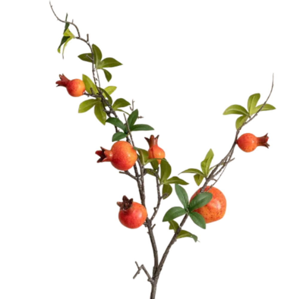 6 Branches de grenade artificielles en plastique, faites à la main, simulation réaliste, plantes art