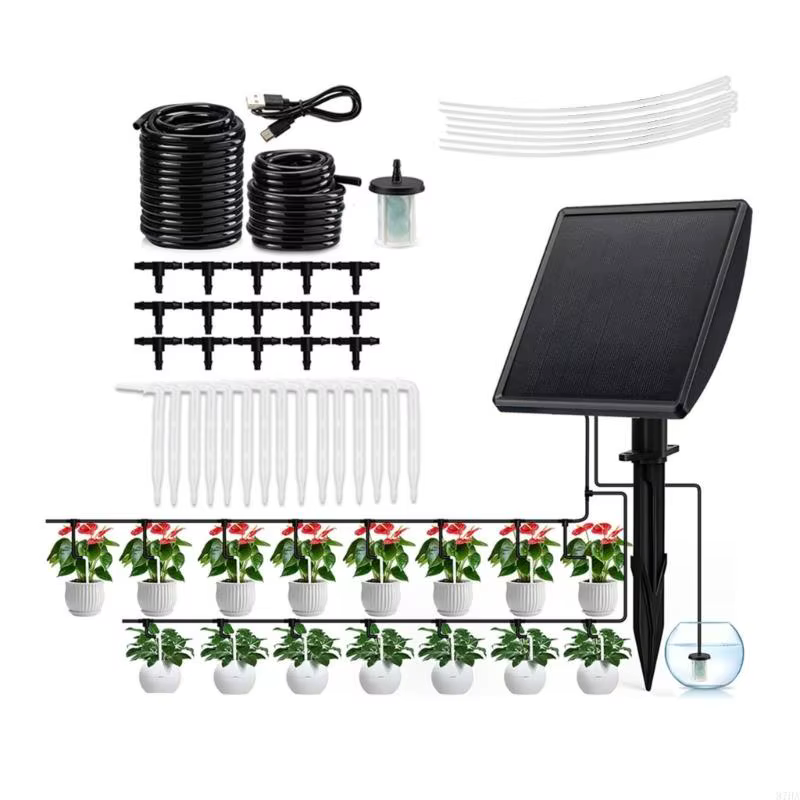Système d'arrosage automatique des plantes à énergie avec alertes faible niveau d'eau batterie pour 