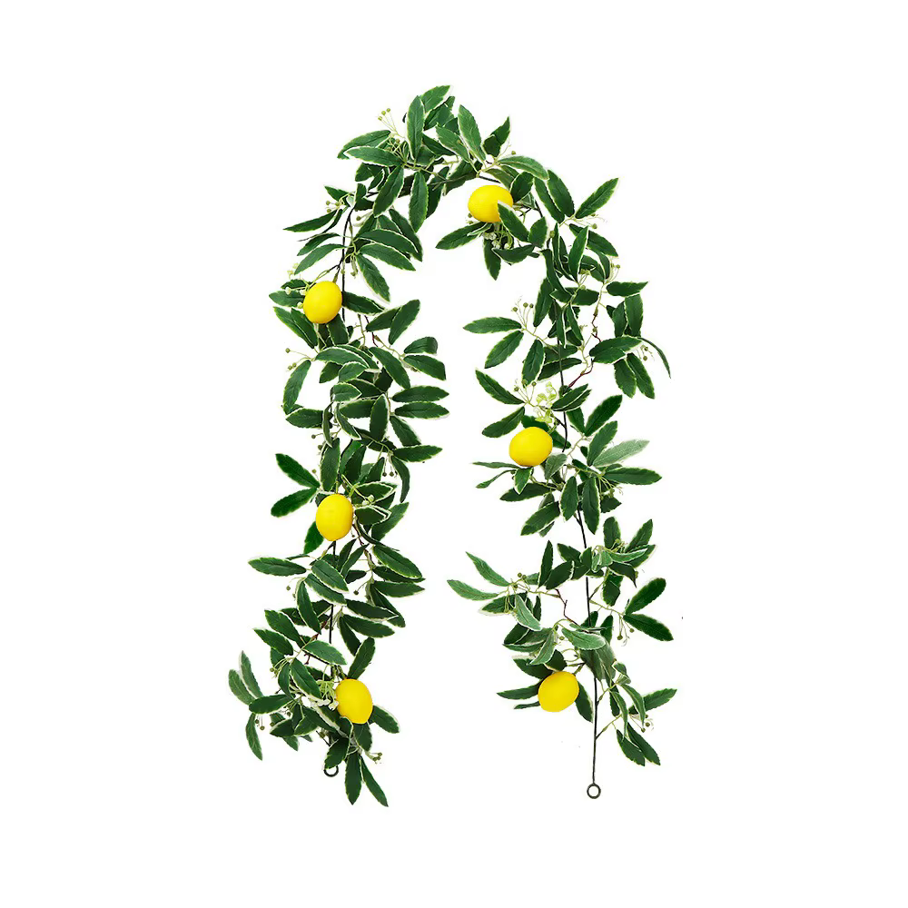 Guirlande de citrons artificiels en eucalyptus printanier, plante verte réaliste, faite à la main, t