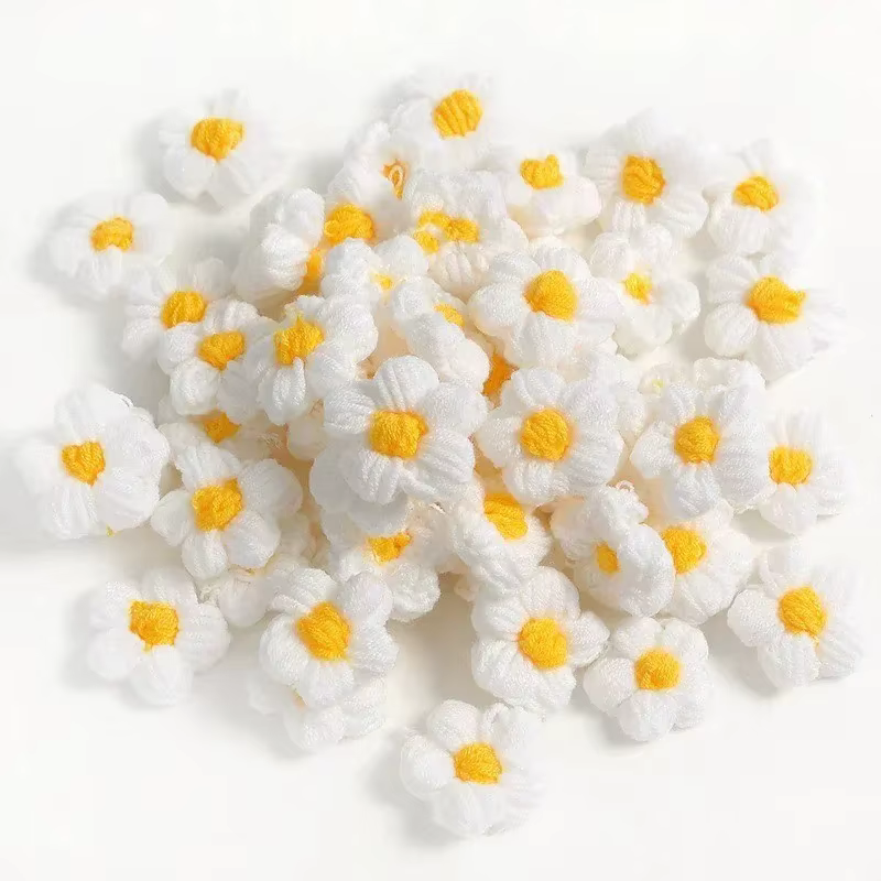 Fleurs au Crochet faites à la main, 10 à 100 pièces, 4cm, pour embellissements artisanaux, bandeaux 