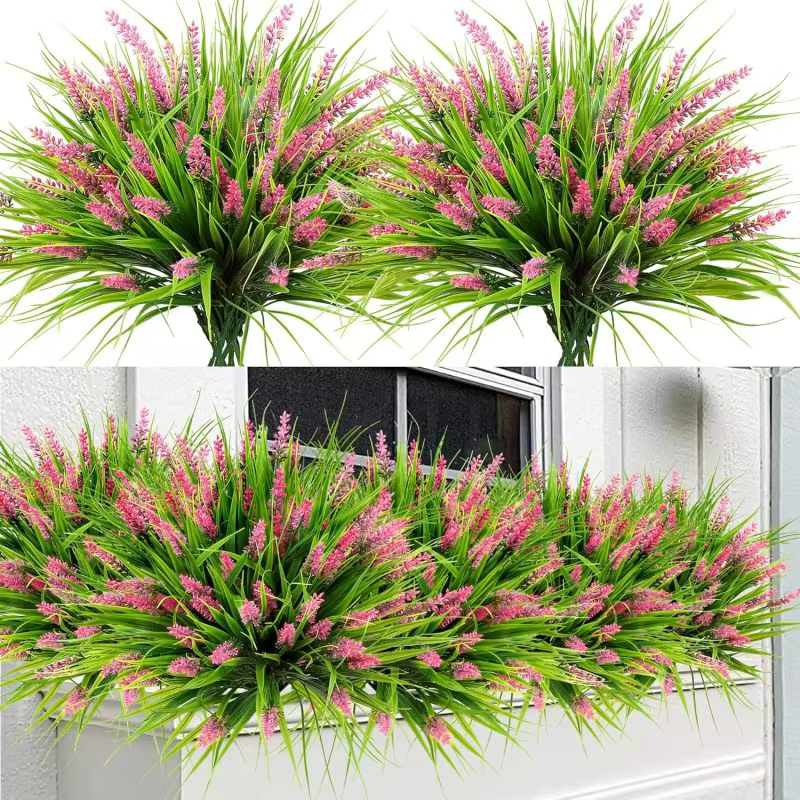 Fleur artificielle en plastique de lavande pour bouquet de mariage, décoration de fête, vase, maison
