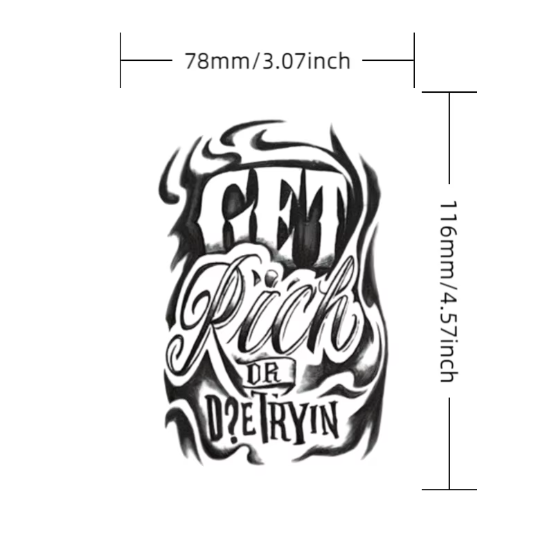 Tatouage semi-permanent | Totem porte-bonheur, motif graffiti, tatouage style hip-hop « devenir ri
