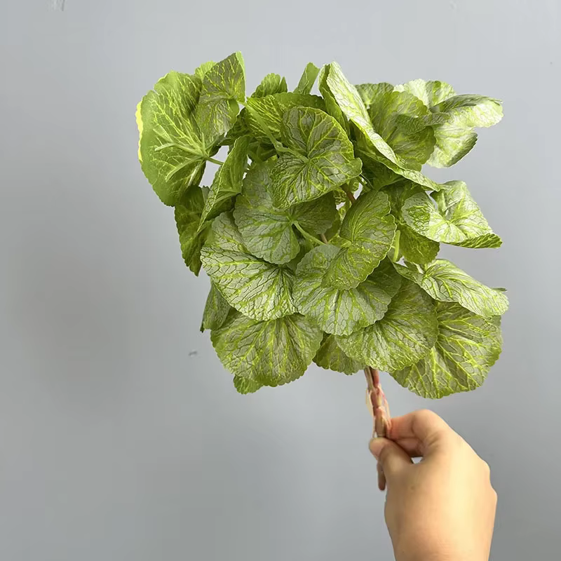 Feuilles de bégonia Orange artificielles, plante verte au toucher réel, décor d'étude, Simulation de