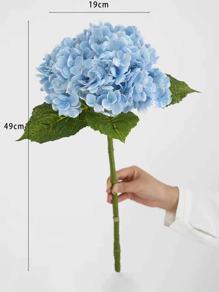 Fleurs d'hortensia artificielles bleues, Branches d'hortensia artificielles au toucher réel, décorat