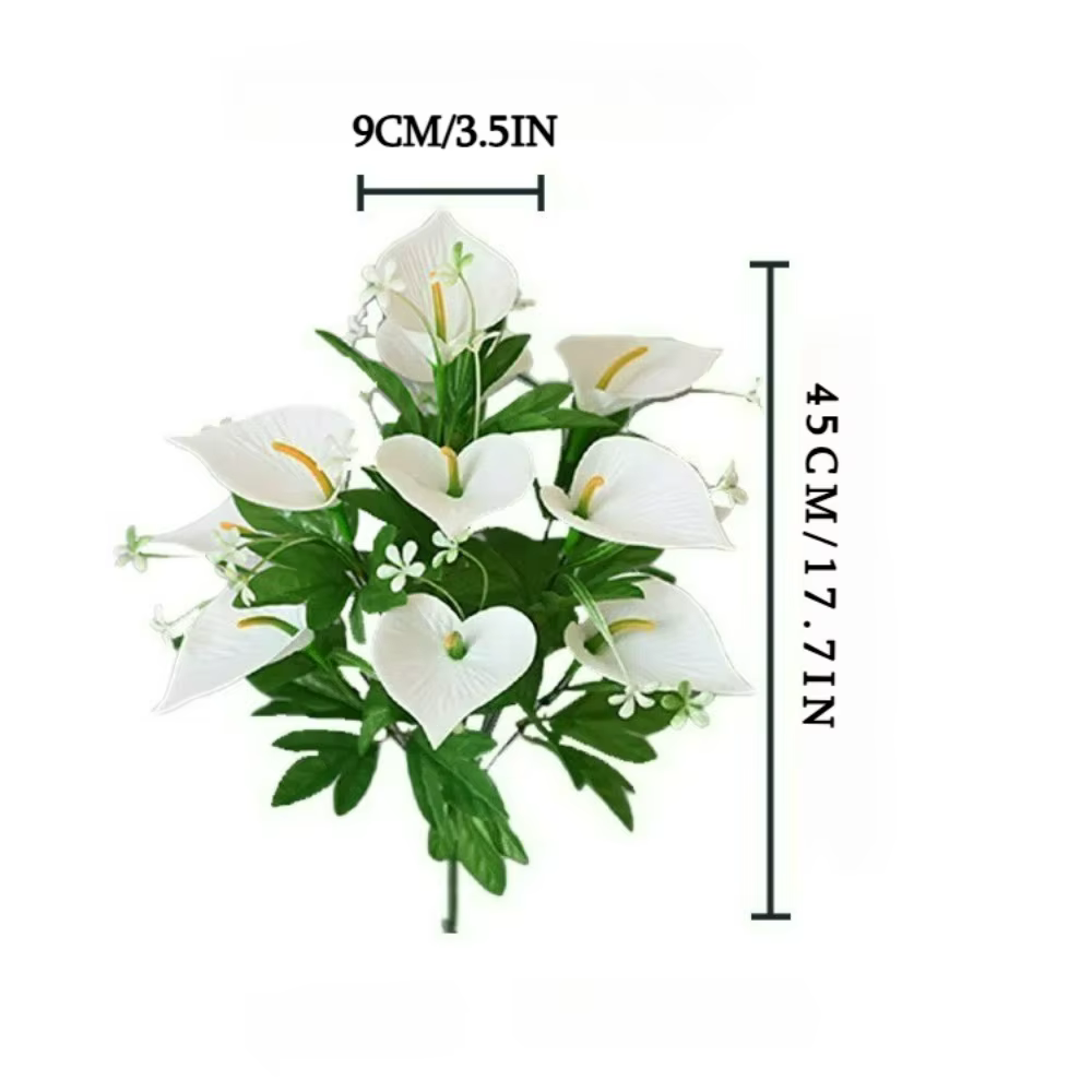 2 plantes avec 24 nénuphars simulés, fleurs simulées de vacances, fleurs de cimetière simulées pour 