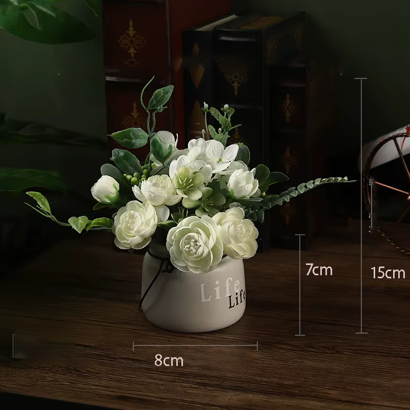 Petites Fleurs Artificielles pour la Décoration de la Maison, Bonsaï, Hortensia Vivant, Plantes d'Ni