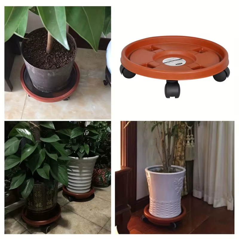 Support de plantes amovible, plateau de Pot de fleur avec roue universelle, support de Pot de fleur