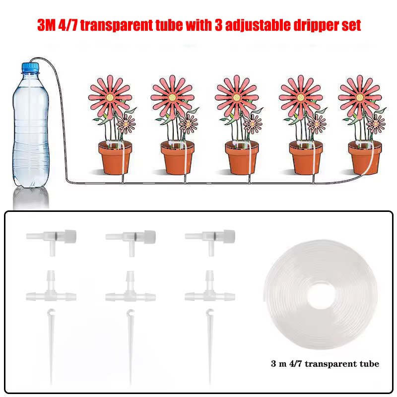 Kit d'irrigation goutte-à-goutte de jardin avec valve de régulation, dispositif d'arrosage pour plan