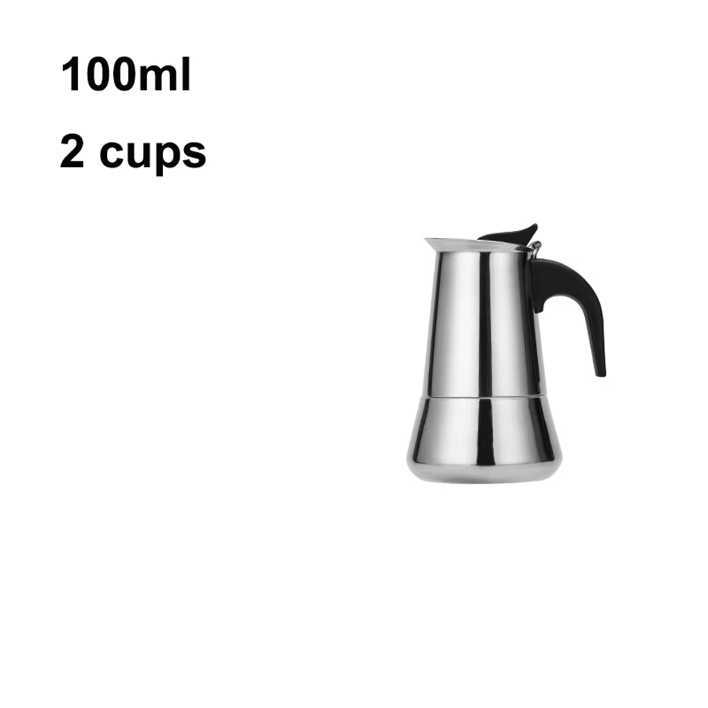 Cafetière électrique en acier inoxydable, cafetière italienne à expresso, 100 ml, 200 ml, 300 ml, 45