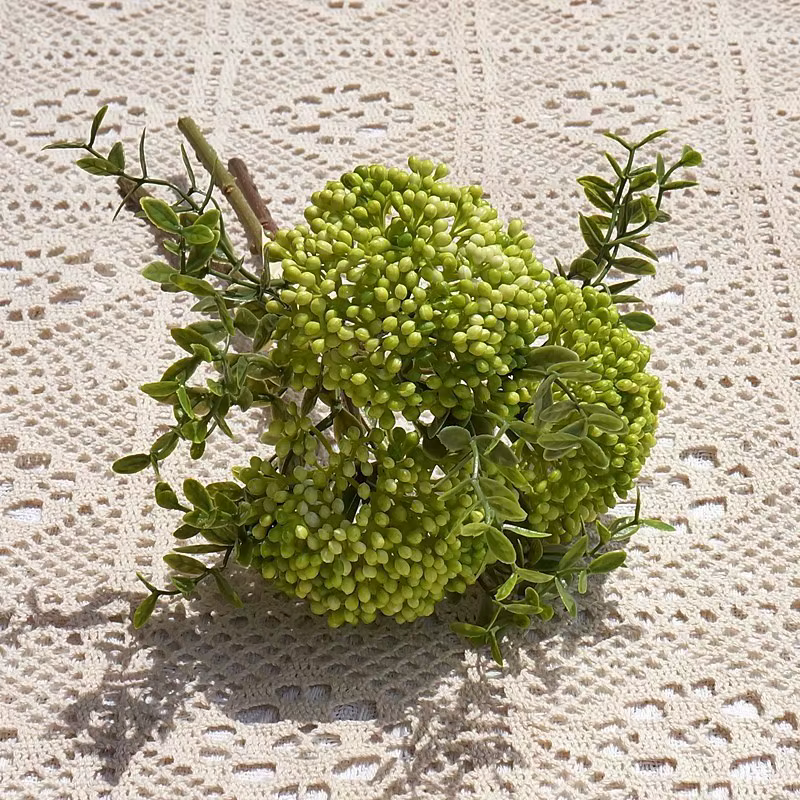 Hortensia et raisins d'avoine de 11 pouces, fleur artificielle pour décoration de maison, accessoire