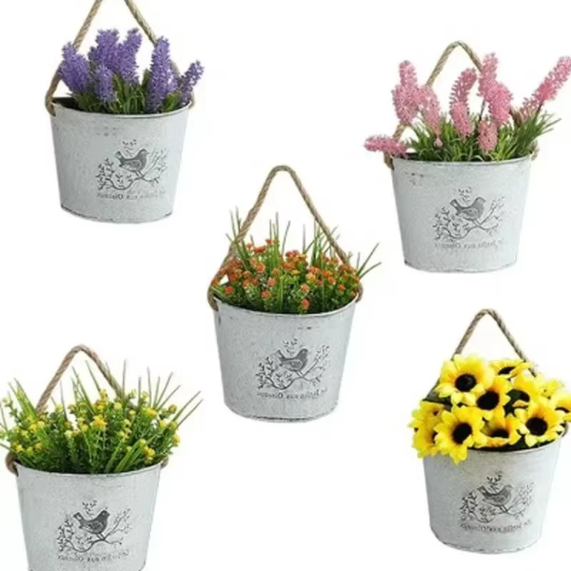Vase à fleurs mural suspendu, 1 pièce, panier de fleurs mural, décoration de jardin Rural pour la ma