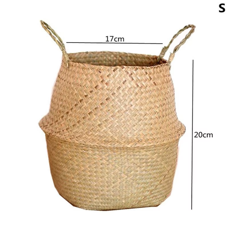 Pot de plantes à fleurs tissées en paille, panier de jardinière d'herbe, couverture de Pot de fleurs