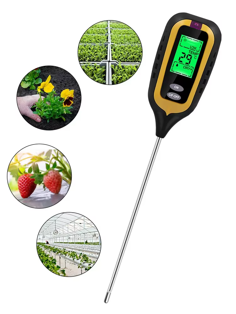Détecteur de sol 4 en 1 : pH, humidité, luminosité, température – Stylo de test pour l'horticulture,