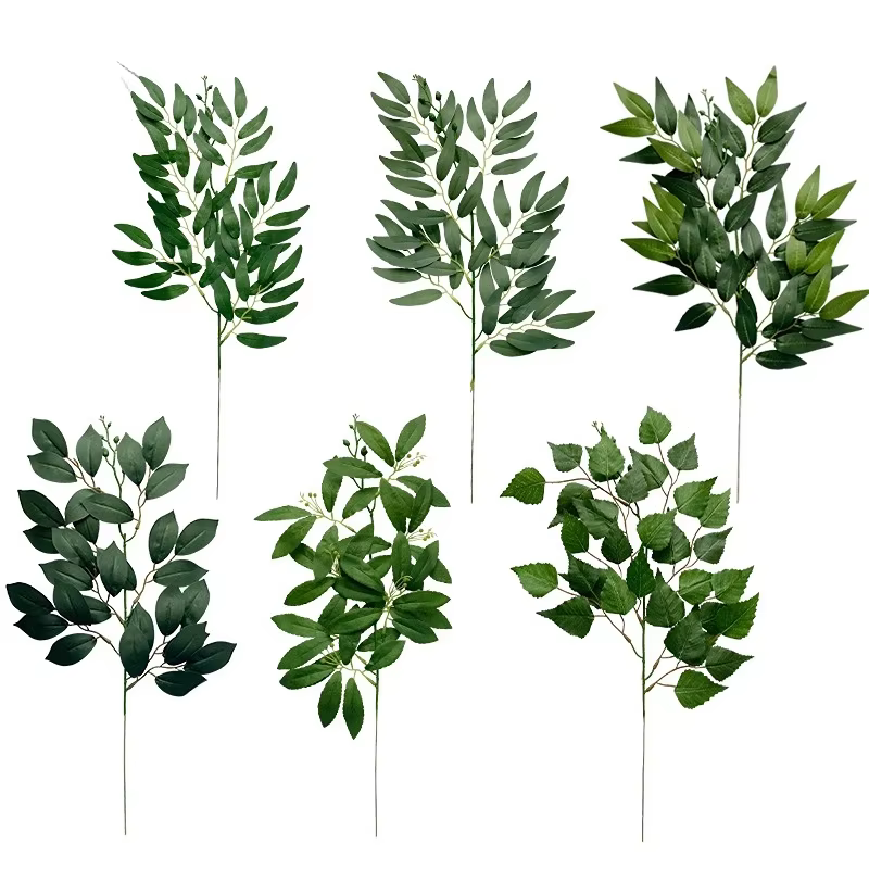 Plante verte artificielle, fausse feuille d'eucalyptus, accessoires d'arrangement floral, décoration