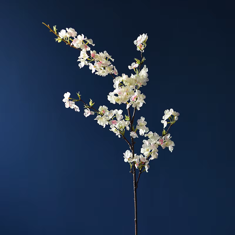 YOMDID-Fleurs artificielles, décoration florale blanche, pour chambre à coucher, longue branche rose