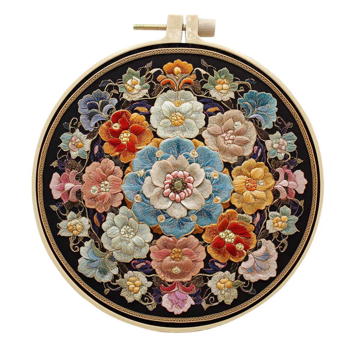 Kits de démarrage de broderie à motifs de fleurs florales avec motifs, Kit de broderie pour débutant