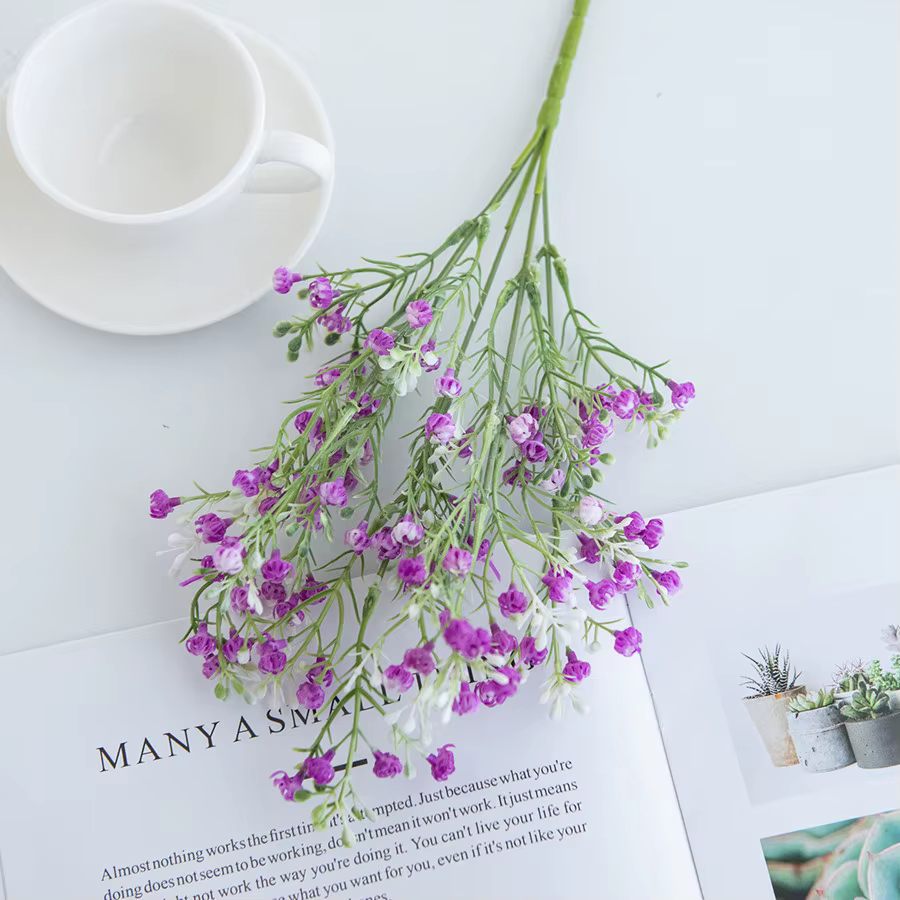 Plante de fleurs artificielles gypsophile, Bouquet de mariée pour mariage, Vase de maison, Table, ja