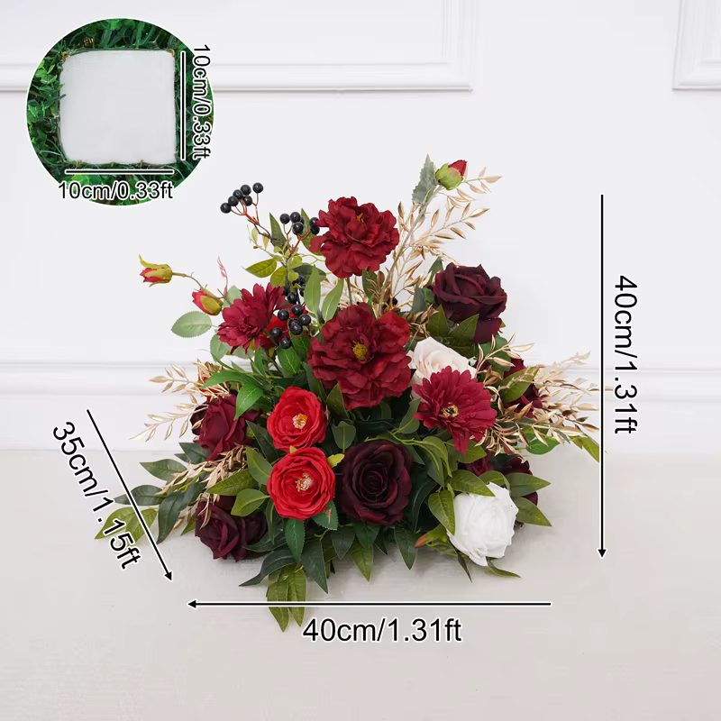 Centre de table floral à suspendre en forme de feuilles roses et vertes, décor pour mariage, arrière