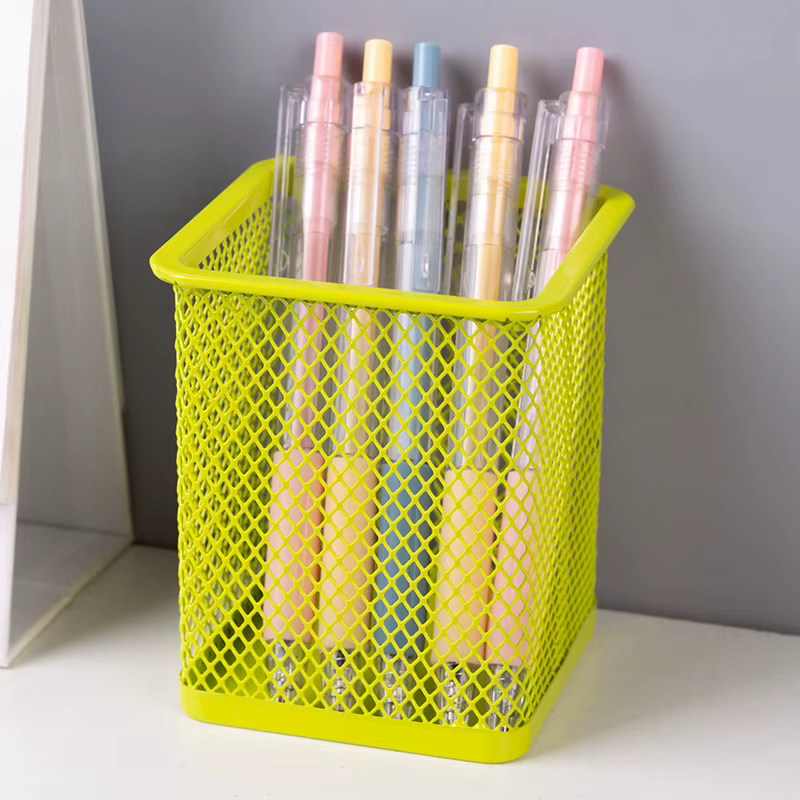 1 pièces nouveau porte-crayons bureau métal maille carré stylo Pot tasse étui conteneur organisateur