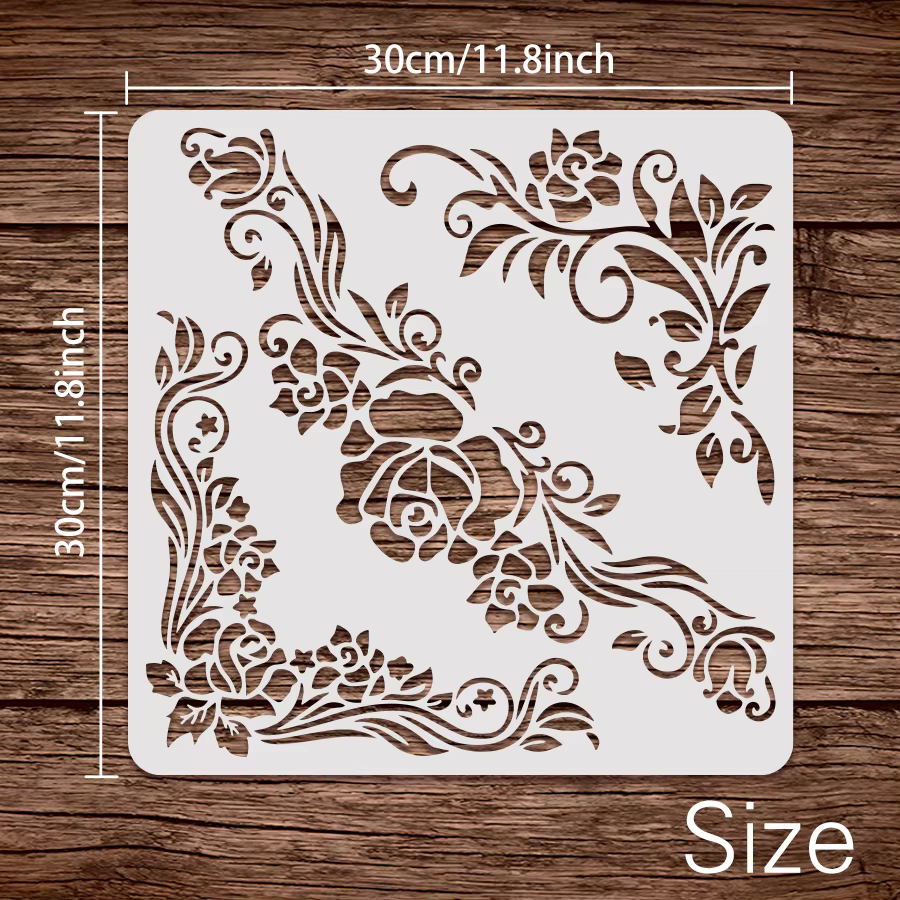 Pochoir mural Vintage en forme de fleur de Rose