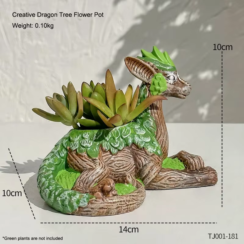 Pot de fleurs créatif en forme de dragon