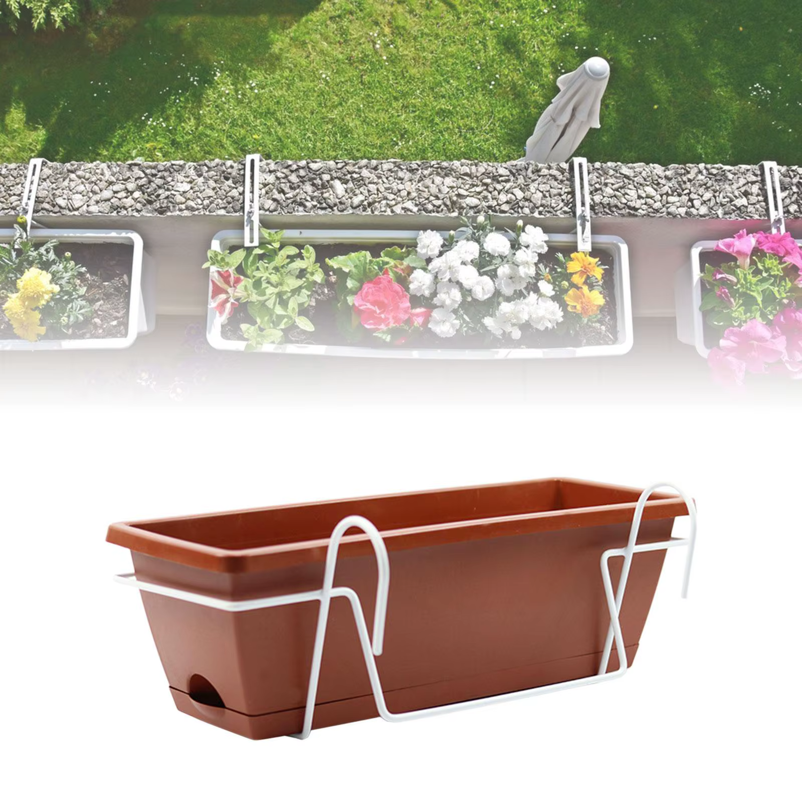 Confronplanteur rectangulaire pour balcon