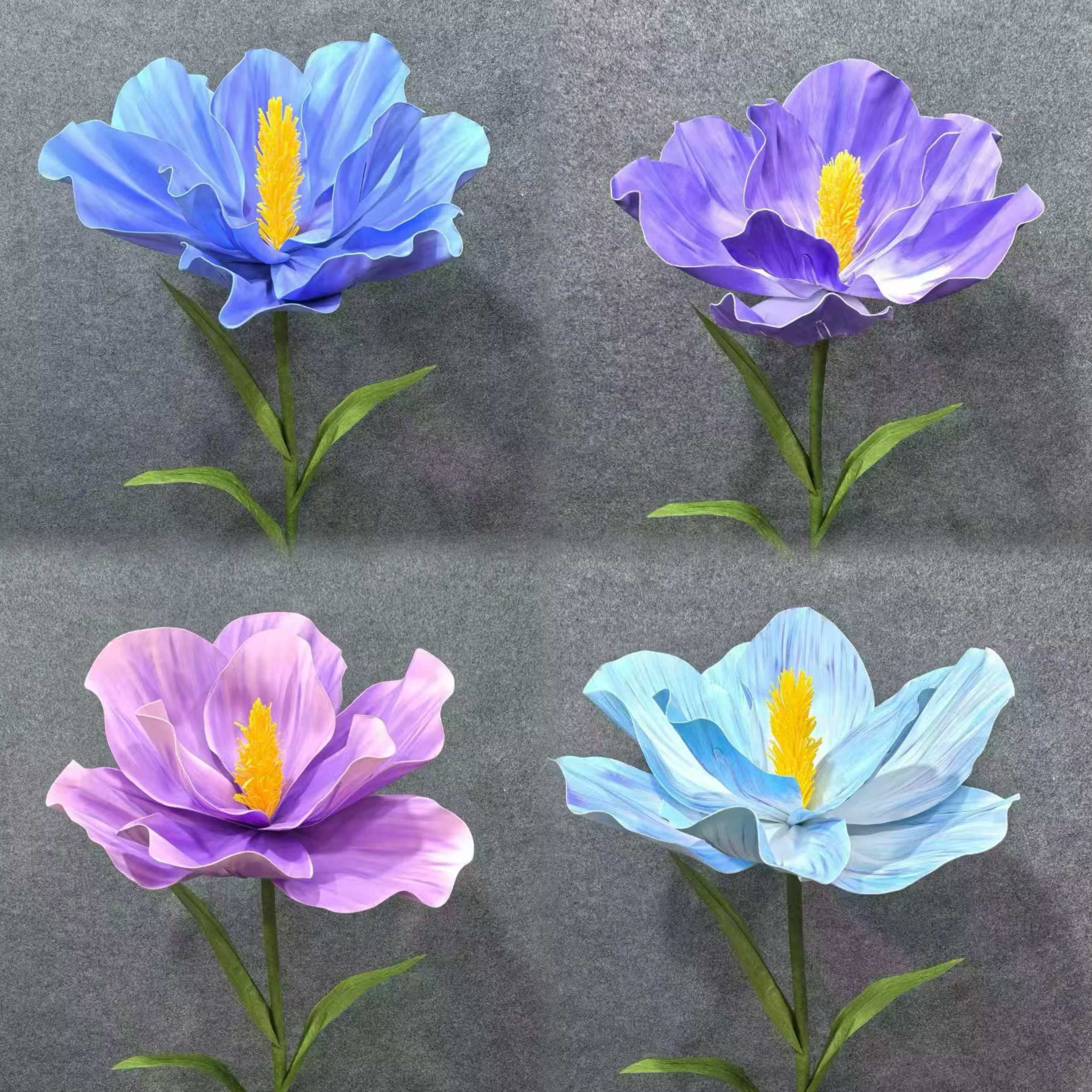 Fleur artificielle géante en mousse Hibiscus de 170 cm avec support pour événements