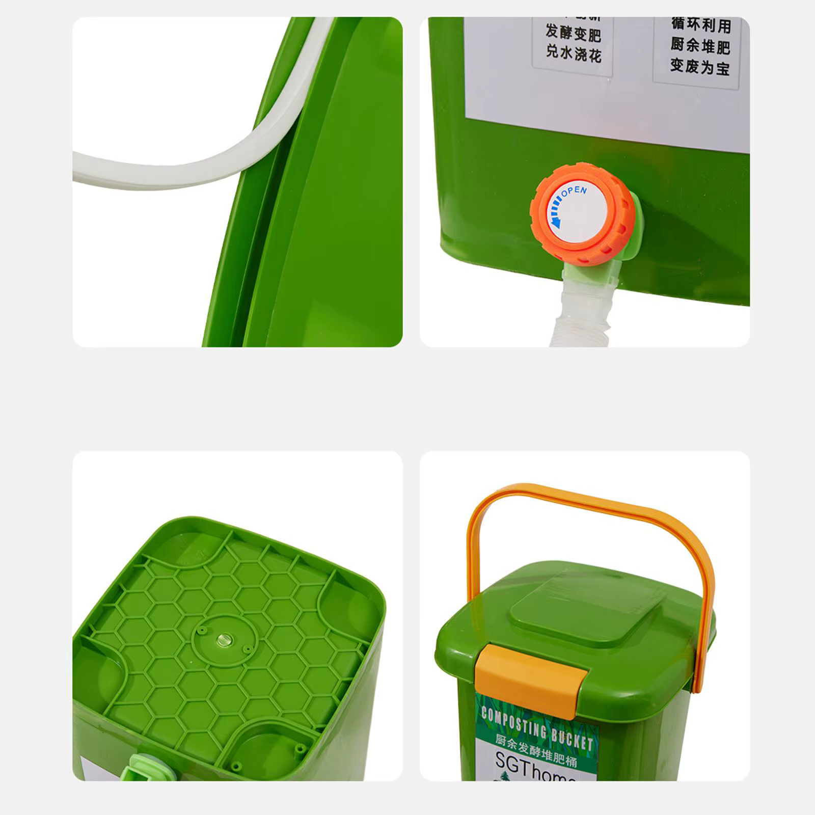Bac à compost d'intérieur Portable avec couvercle