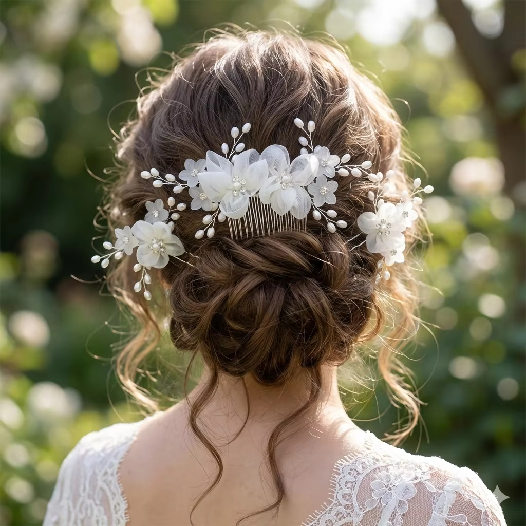 Coiffure de mariée à la mode, peigne à fleurs, ensemble d'épingles à cheveux, accessoires de cheveux de mariée faits à la main pour femmes, pinces à cheveux pour fête de mariage, cadeaux