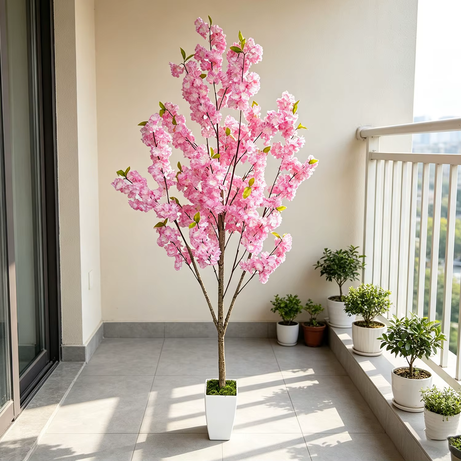 Arbre artificiel de cerisier rose de 1