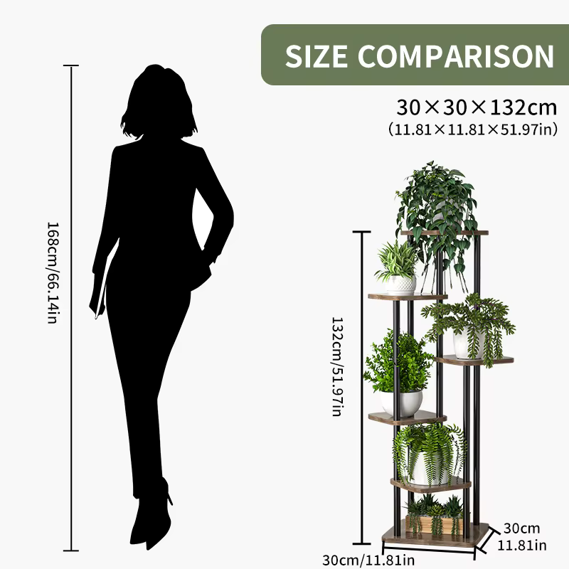 Étagère en bois pour plantes et fleurs