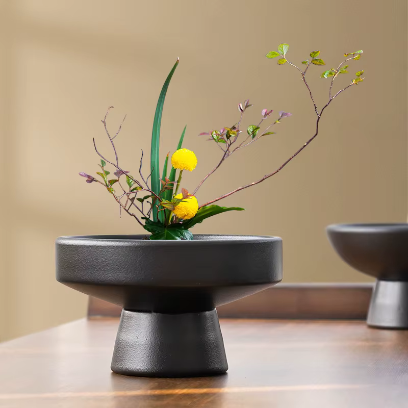 Pot de fleurs rond en céramique