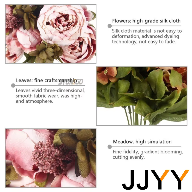 JJYY Bouquet de fleurs artificielles 13 têtes