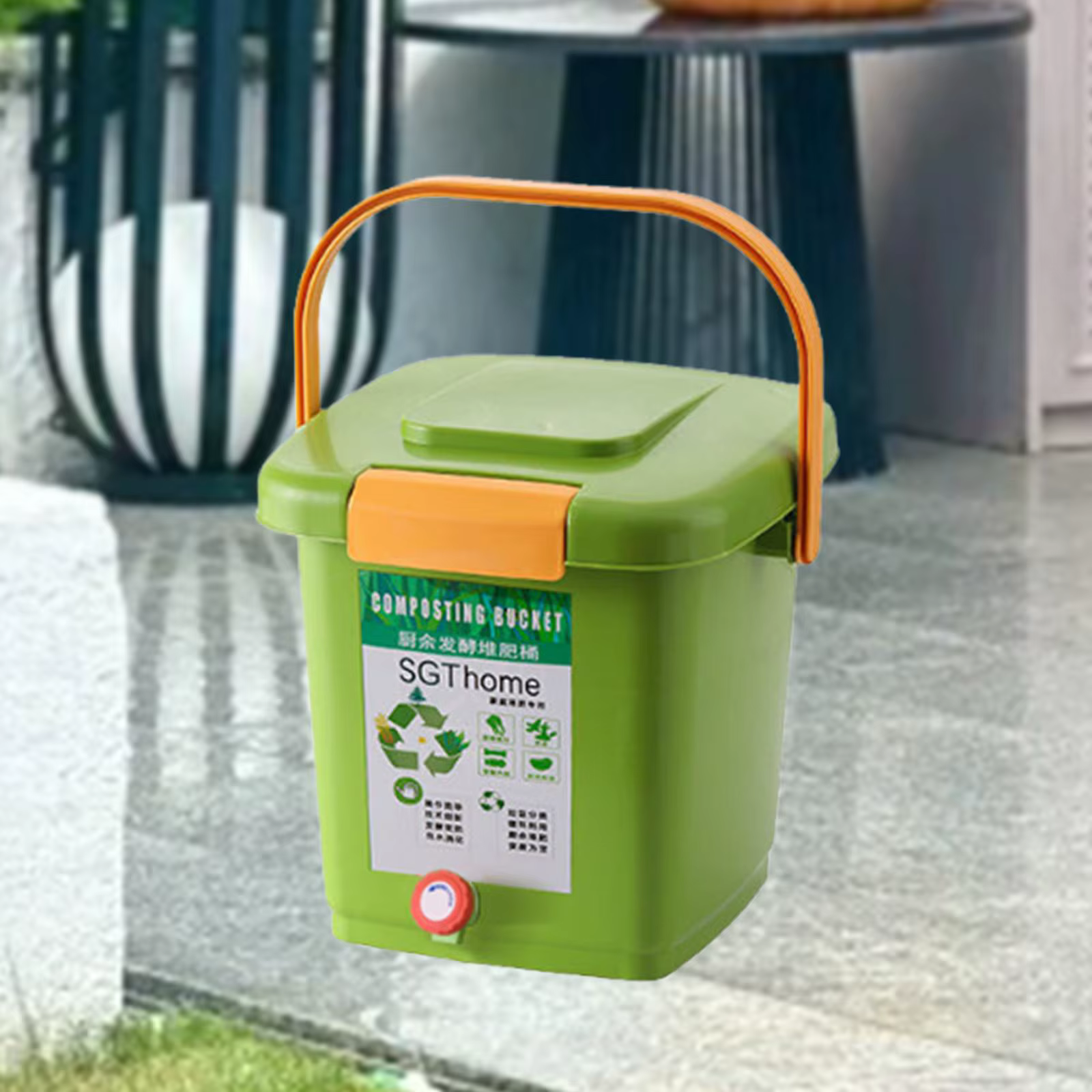 Bac à compost d'intérieur Portable avec couvercle
