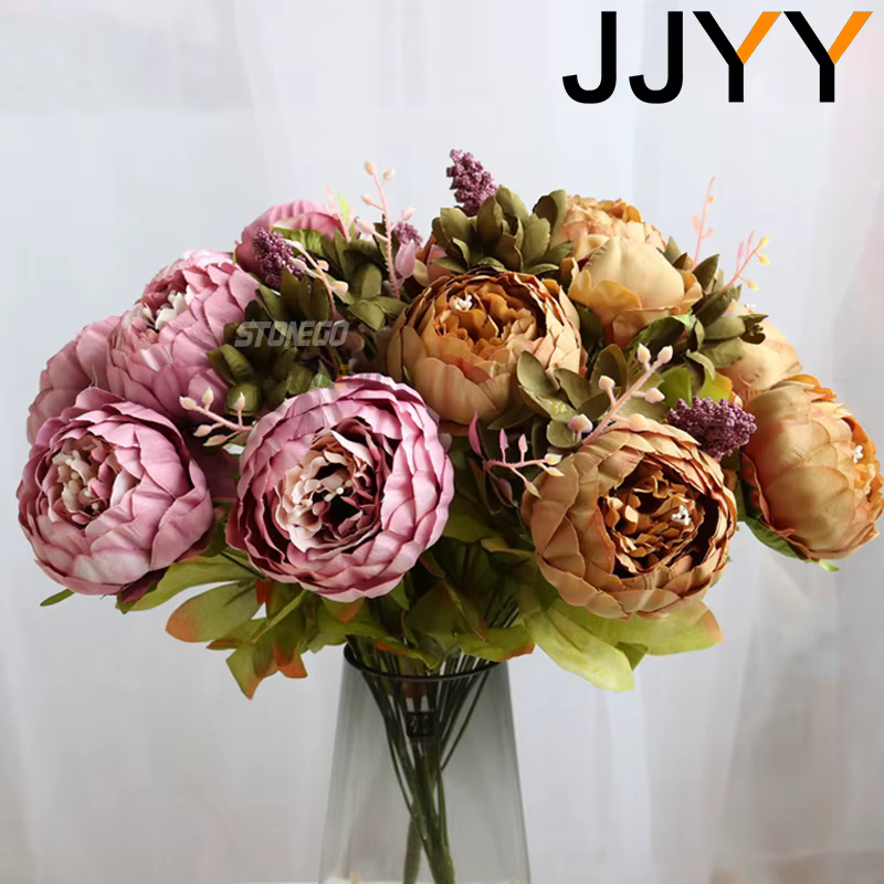 JJYY Bouquet de fleurs artificielles 13 têtes