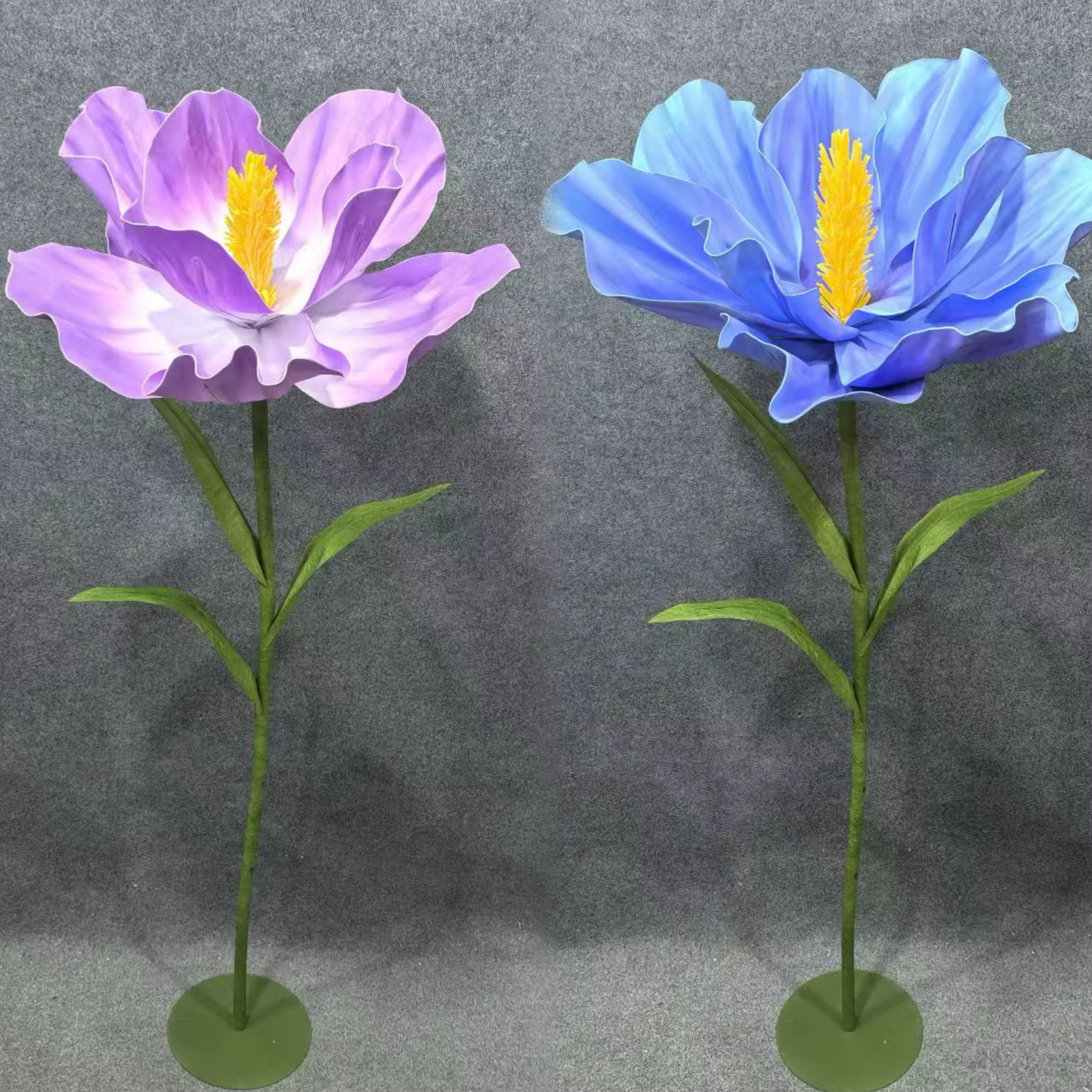 Fleur artificielle géante en mousse Hibiscus de 170 cm avec support pour événements