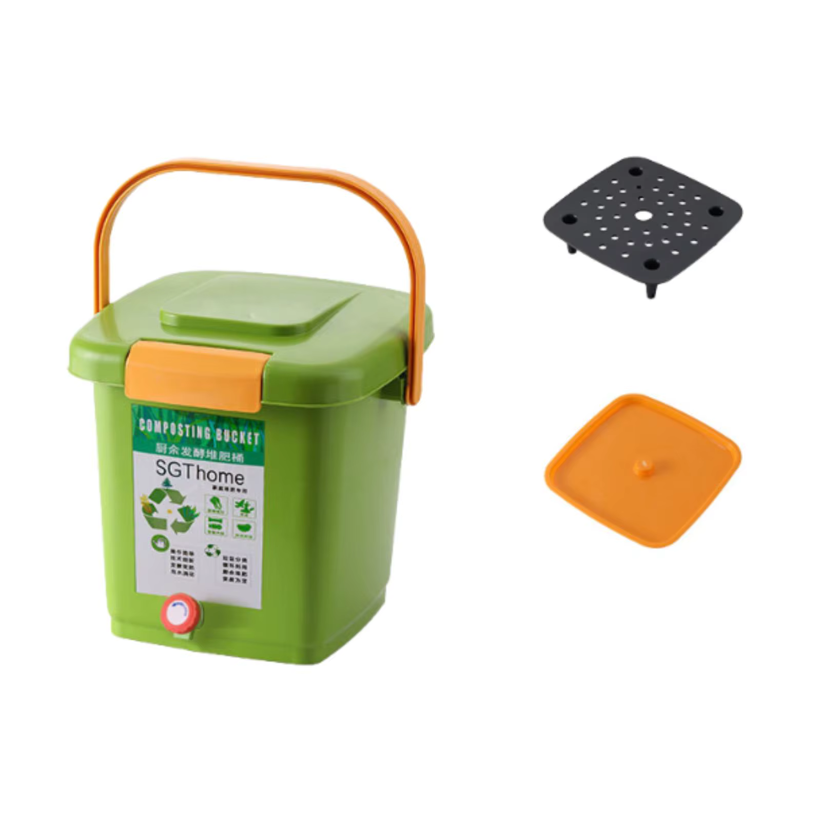Bac à compost d'intérieur Portable avec couvercle