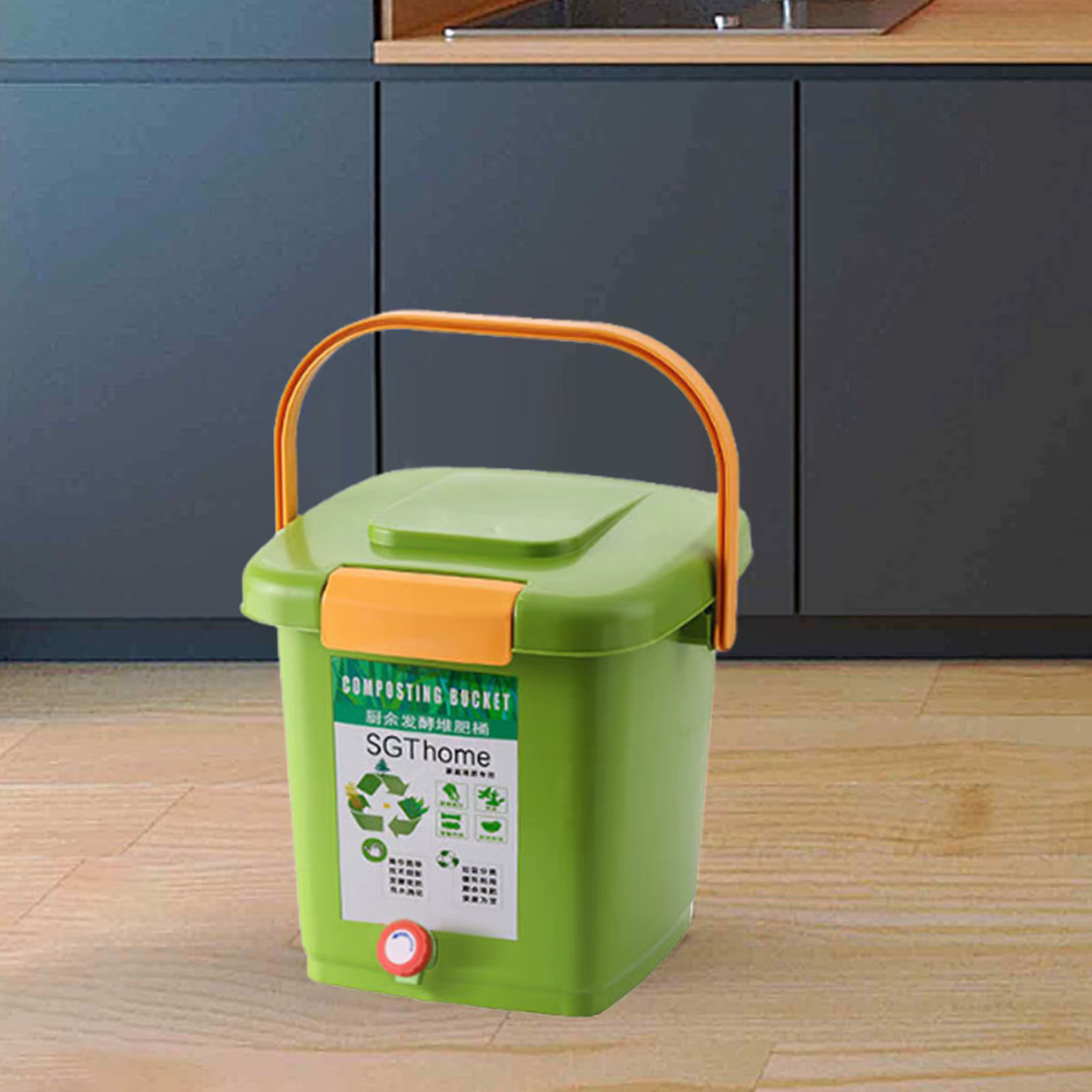 Bac à compost d'intérieur Portable avec couvercle