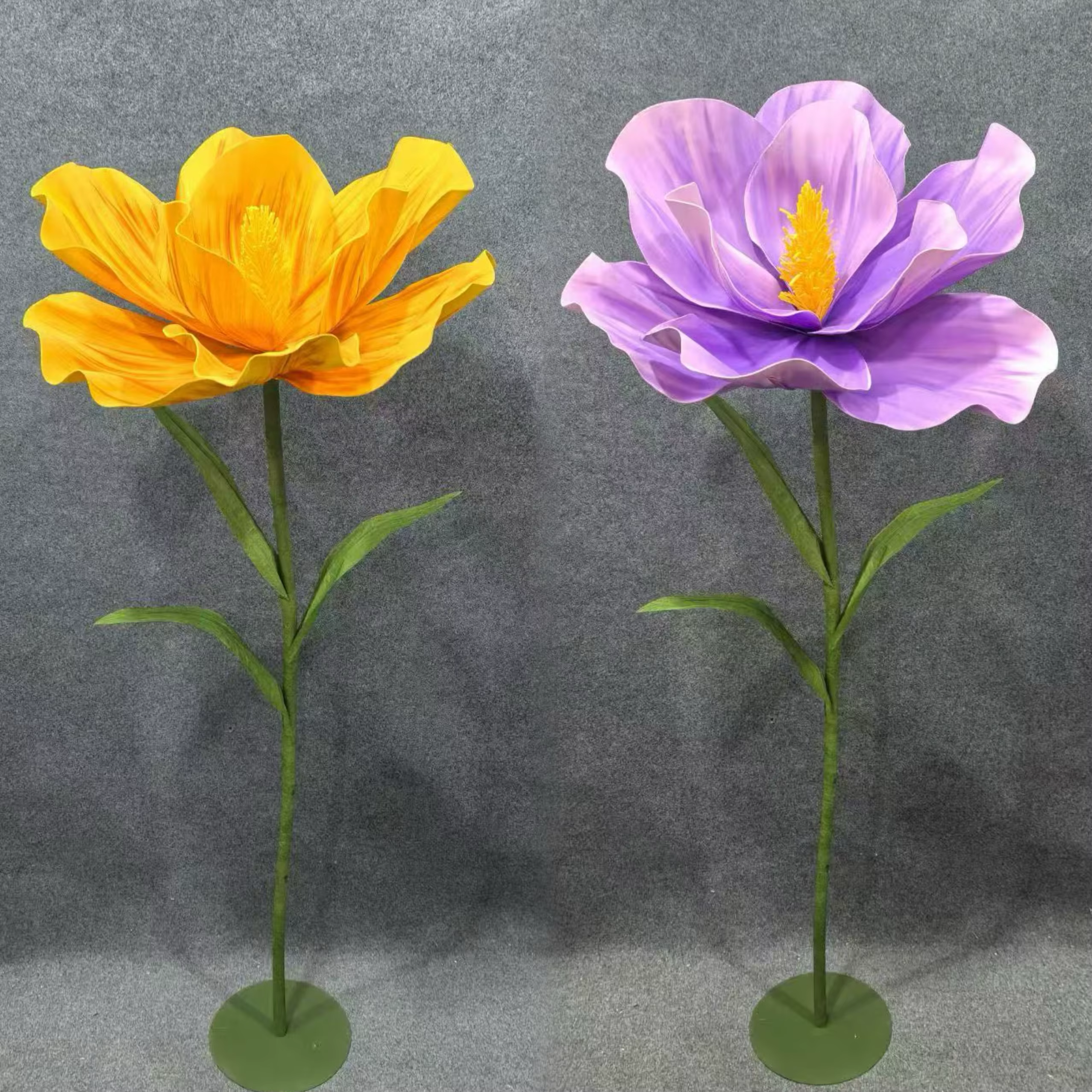 Fleur artificielle géante en mousse Hibiscus de 170 cm avec support pour événements